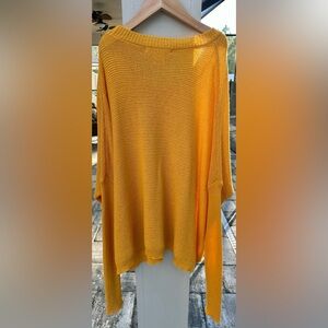 Say What? Mustard Yellow Knit Sweater Oversized Size Large